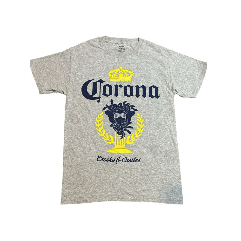 Corona Crooks & Castles Men’s Gray Short Sleeve T-shirt Medium Beer‎ Drinking